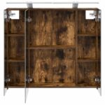 vidaXL Kúpeľňová zrkadlová skrinka Dymová dub 80 x 14.5 x 70 cm – Obrázok 7