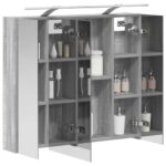 vidaXL Kúpeľňová zrkadlová skrinka Sivý Sonoma 80 x 14.5 x 70 cm – Obrázok 3