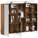 vidaXL Kúpeľňová zrkadlová skrinka Staré drevo 80 x 14.5 x 70 cm – Obrázok 3