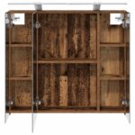 vidaXL Kúpeľňová zrkadlová skrinka Staré drevo 80 x 14.5 x 70 cm – Obrázok 7