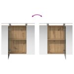 vidaXL Kúpeľňová zrkadlová skrinka Remeselnícky dub 80 x 14.5 x 70 cm – Obrázok 12
