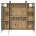 vidaXL Kúpeľňová zrkadlová skrinka Remeselnícky dub 80 x 14.5 x 70 cm – Obrázok 7