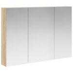 vidaXL Kúpeľňová zrkadlová skrinka Sonoma dub 100 x 14,5 x 70 cm – Obrázok 2