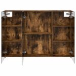 vidaXL Kúpeľňová zrkadlová skrinka Dymová dub 100 x 14,5 x 70 cm – Obrázok 6