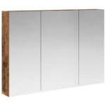 vidaXL Kúpeľňová zrkadlová skrinka Staré drevo 100 x 14,5 x 70 cm – Obrázok 2