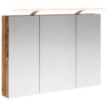 vidaXL Kúpeľňová zrkadlová skrinka Staré drevo 100 x 14,5 x 70 cm – Obrázok 2