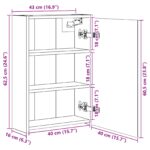 vidaXL Kúpeľňová zrkadlová skrinka Sonoma dub 43 x 16 x 62.5 cm – Obrázok 11