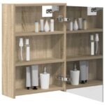 vidaXL Kúpeľňová zrkadlová skrinka Sonoma dub 43 x 16 x 62.5 cm – Obrázok 3