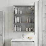 vidaXL Kúpeľňová zrkadlová skrinka Betónová šedá 43 x 16 x 62.5 cm – Obrázok 4