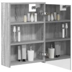vidaXL Kúpeľňová zrkadlová skrinka Sivý Sonoma 43 x 16 x 62.5 cm – Obrázok 3