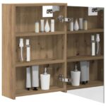 vidaXL Kúpeľňová zrkadlová skrinka Remeselnícky dub 43 x 16 x 62.5 cm – Obrázok 3