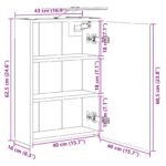 vidaXL Kúpeľňová zrkadlová skrinka s poličkou Biela 43 x 16 x 62.5 cm – Obrázok 13