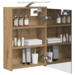 vidaXL Kúpeľňová zrkadlová skrinka Remeselnícky dub 43 x 16 x 62.5 cm – Obrázok 3