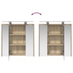 vidaXL Kúpeľňová zrkadlová skrinka Sonoma dub 63,5 x 16 x 62,5 cm – Obrázok 12