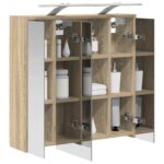 vidaXL Kúpeľňová zrkadlová skrinka Sonoma dub 63,5 x 16 x 62,5 cm – Obrázok 3