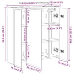 vidaXL Kúpeľňová zrkadlová skrinka Dymová dub 63,5 x 16 x 62,5 cm – Obrázok 13