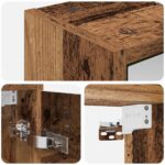 vidaXL Kúpeľňová zrkadlová skrinka Staré drevo 63,5 x 16 x 62,5 cm – Obrázok 10