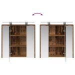 vidaXL Kúpeľňová zrkadlová skrinka Staré drevo 63,5 x 16 x 62,5 cm – Obrázok 12