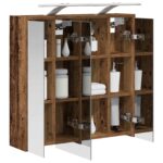 vidaXL Kúpeľňová zrkadlová skrinka Staré drevo 63,5 x 16 x 62,5 cm – Obrázok 3