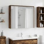 vidaXL Kúpeľňová zrkadlová skrinka Dymová dub 73,5 x 16 x 62,5 cm – Obrázok 4