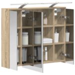 vidaXL Kúpeľňová zrkadlová skrinka Sonoma dub 73,5 x 16 x 62,5 cm – Obrázok 3