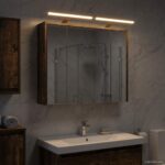 vidaXL Kúpeľňová zrkadlová skrinka Dymová dub 73,5 x 16 x 62,5 cm