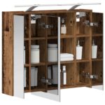 vidaXL Kúpeľňová zrkadlová skrinka Staré drevo 73,5 x 16 x 62,5 cm – Obrázok 3