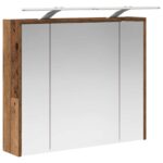 vidaXL Kúpeľňová zrkadlová skrinka Staré drevo 73,5 x 16 x 62,5 cm – Obrázok 5