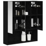 vidaXL Kúpeľňová zrkadlová skrinka Čierny dub 60 x 14.5 x 70 cm – Obrázok 3