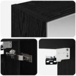 vidaXL Kúpeľňová zrkadlová skrinka Čierny dub 60 x 14.5 x 70 cm – Obrázok 9