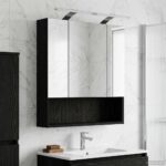 vidaXL Kúpeľňová zrkadlová skrinka Čierny dub 60 x 14.5 x 70 cm – Obrázok 4