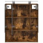 vidaXL Kúpeľňová zrkadlová skrinka Dymová dub 60 x 14.5 x 70 cm – Obrázok 7