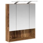 vidaXL Kúpeľňová zrkadlová skrinka Staré drevo 60 x 14.5 x 70 cm – Obrázok 5