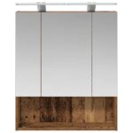 vidaXL Kúpeľňová zrkadlová skrinka Staré drevo 60 x 14.5 x 70 cm – Obrázok 6