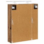 vidaXL Kúpeľňová zrkadlová skrinka Staré drevo 60 x 14.5 x 70 cm – Obrázok 9
