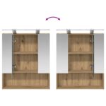 vidaXL Kúpeľňová zrkadlová skrinka Remeselnícky dub 60 x 14.5 x 70 cm – Obrázok 12