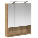vidaXL Kúpeľňová zrkadlová skrinka Remeselnícky dub 60 x 14.5 x 70 cm – Obrázok 5