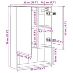 vidaXL Kúpeľňová zrkadlová skrinka Dymová dub 50 x 14,5 x 70 cm – Obrázok 11
