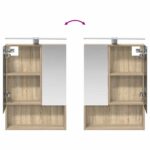 vidaXL Kúpeľňová zrkadlová skrinka Sonoma dub 50 x 14,5 x 70 cm – Obrázok 12