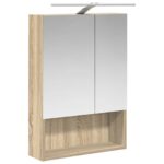 vidaXL Kúpeľňová zrkadlová skrinka Sonoma dub 50 x 14,5 x 70 cm – Obrázok 5