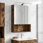 vidaXL Kúpeľňová zrkadlová skrinka Dymová dub 50 x 14,5 x 70 cm – Obrázok 4