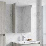 vidaXL Kúpeľňová zrkadlová skrinka Sivý Sonoma 33 x 11,5 x 50 cm