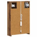 vidaXL Kúpeľňová zrkadlová skrinka Staré drevo 33 x 11,5 x 50 cm – Obrázok 9