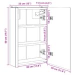 vidaXL Kúpeľňová zrkadlová skrinka Remeselnícky dub 33 x 11,5 x 50 cm – Obrázok 13