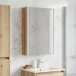 vidaXL Kúpeľňová zrkadlová skrinka Remeselnícky dub 33 x 11,5 x 50 cm – Obrázok 4