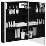 vidaXL Kúpeľňová zrkadlová skrinka Čierny dub 43 x 11,5 x 60,5 cm – Obrázok 3