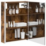 vidaXL Kúpeľňová zrkadlová skrinka Dymová dub 43 x 11,5 x 60,5 cm – Obrázok 3