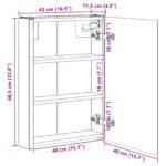 vidaXL Kúpeľňová zrkadlová skrinka Sivý Sonoma 43 x 11,5 x 60,5 cm – Obrázok 13