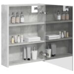 vidaXL Kúpeľňová zrkadlová skrinka Betónová šedá 53,5 x 15,5 x 70 cm – Obrázok 3
