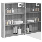 vidaXL Kúpeľňová zrkadlová skrinka Sivý Sonoma 53,5 x 15,5 x 70 cm – Obrázok 3